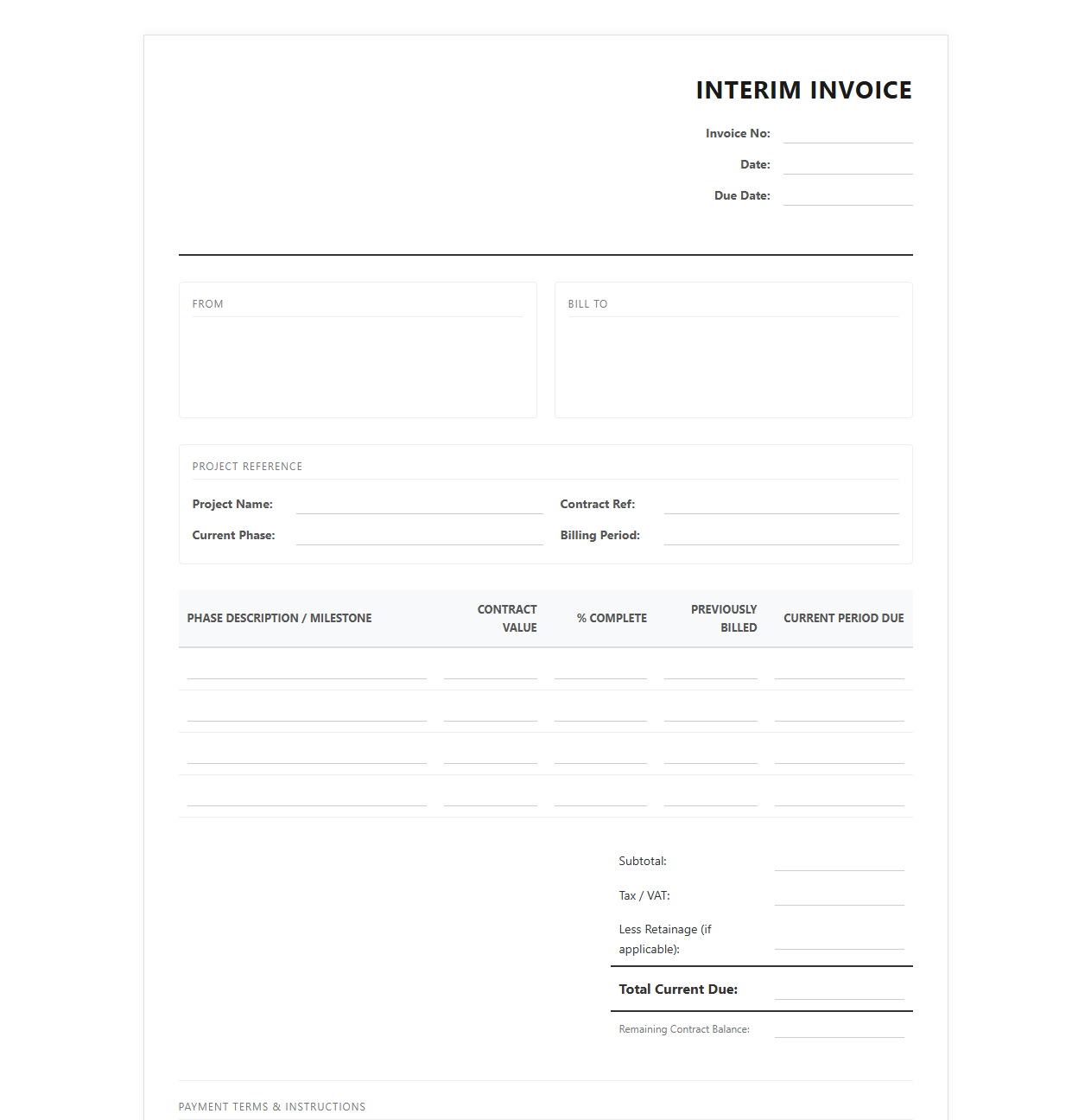 Phase-Based Billing Invoice Template