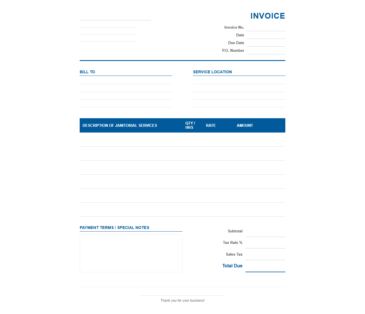 Commercial Cleaning Invoice Template