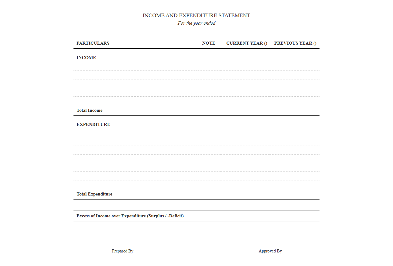 Income and Expenditure Statement Template