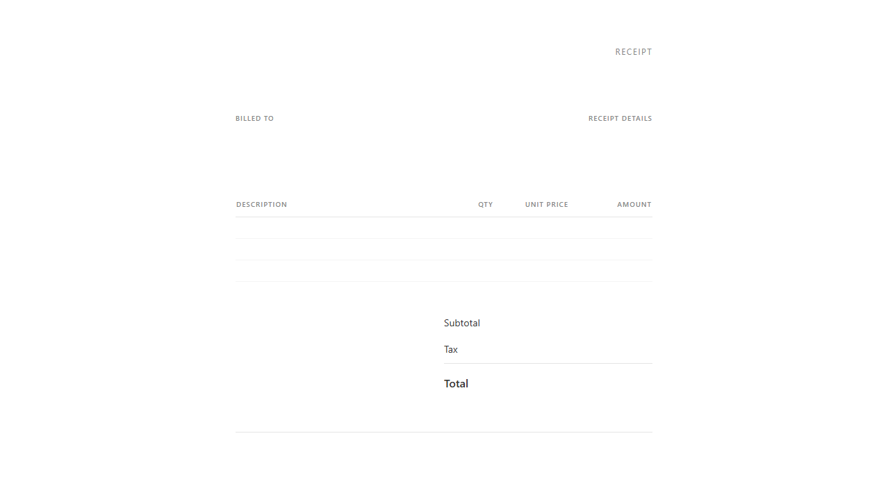 Minimalist E-commerce Product Sales Receipt