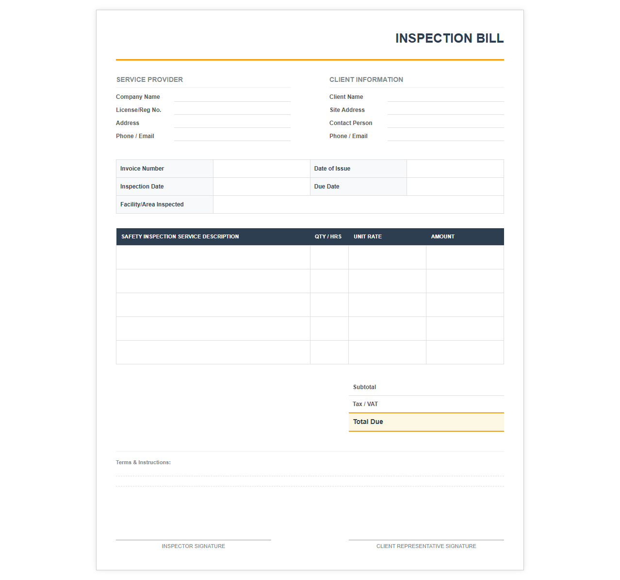 Occupational Health and Safety Inspection Bill