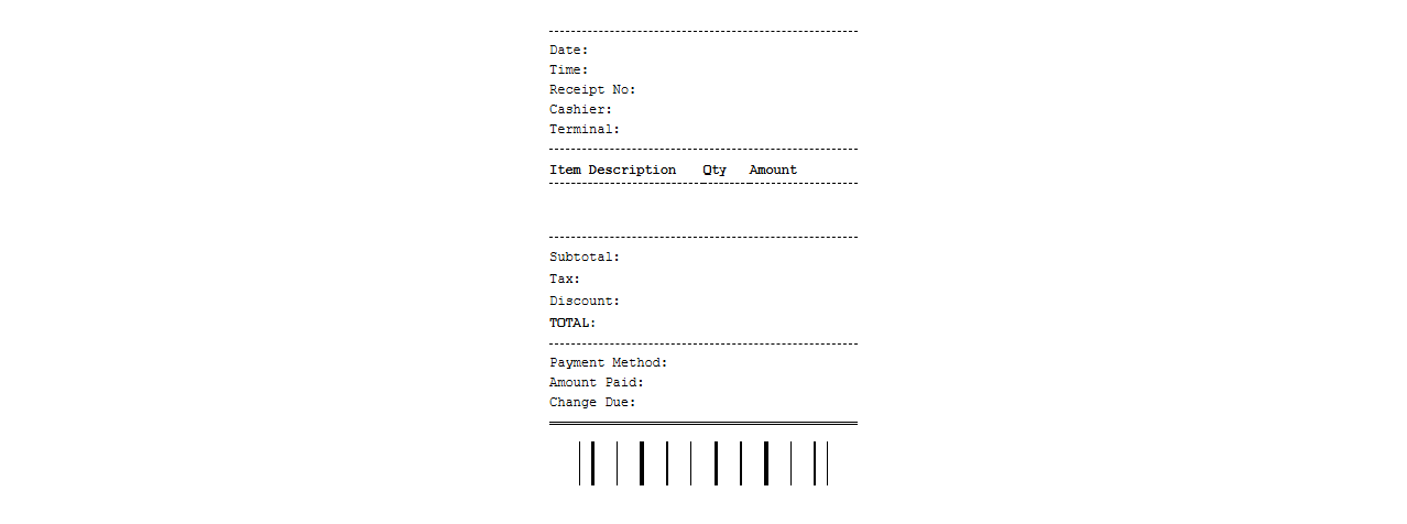 Portable Point of Sale Receipt Template