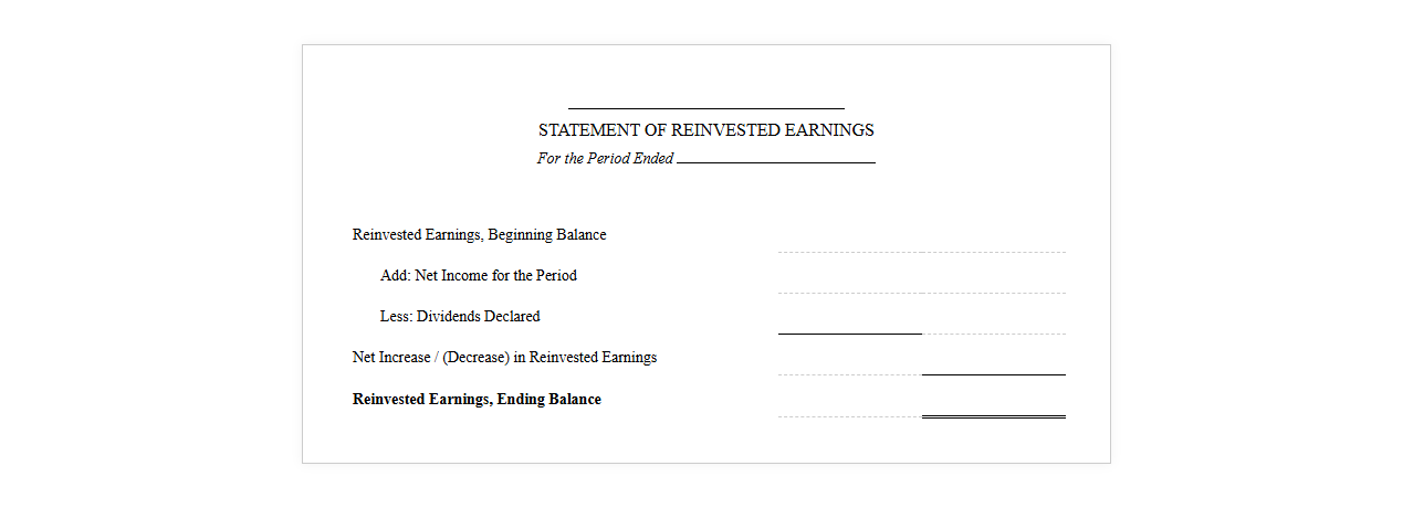 Reinvested Earnings Statement Format