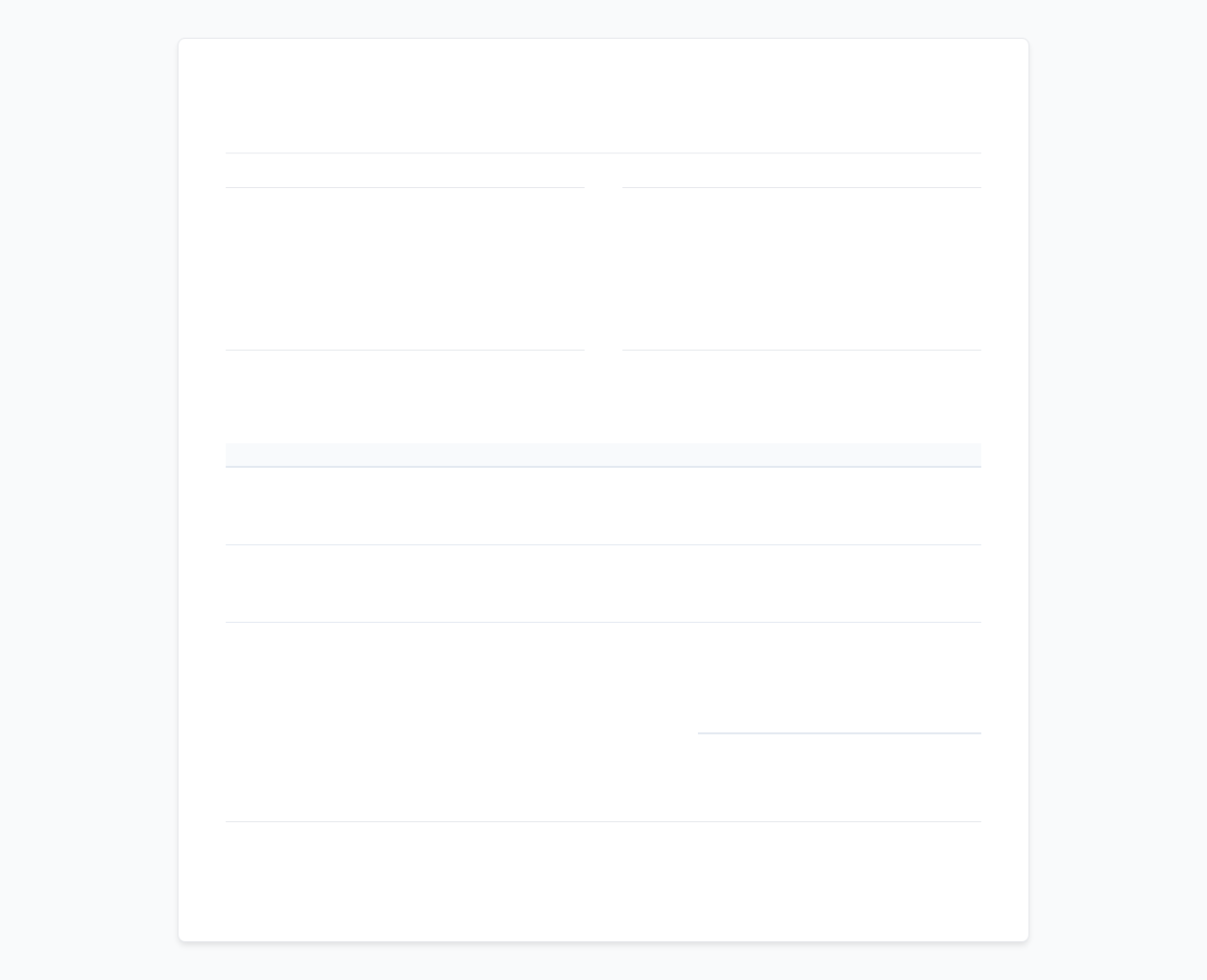 SaaS Subscription Invoice Template